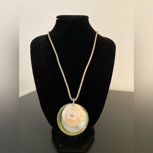 Cookie Lee necklace. Green and yellow beaded.